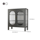 Cabinets Metal White Sideboard with Clear Glass Doors Image - 12