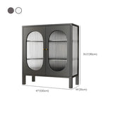 Cabinets Metal White Sideboard with Clear Glass Doors Image - 13