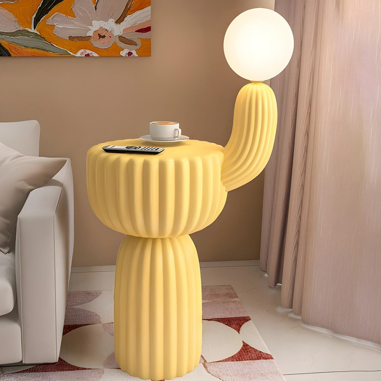 Cactus Multifunctional Green Side Table Floor Lamp Image - 12