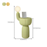 Cactus Multifunctional Green Side Table Floor Lamp #size