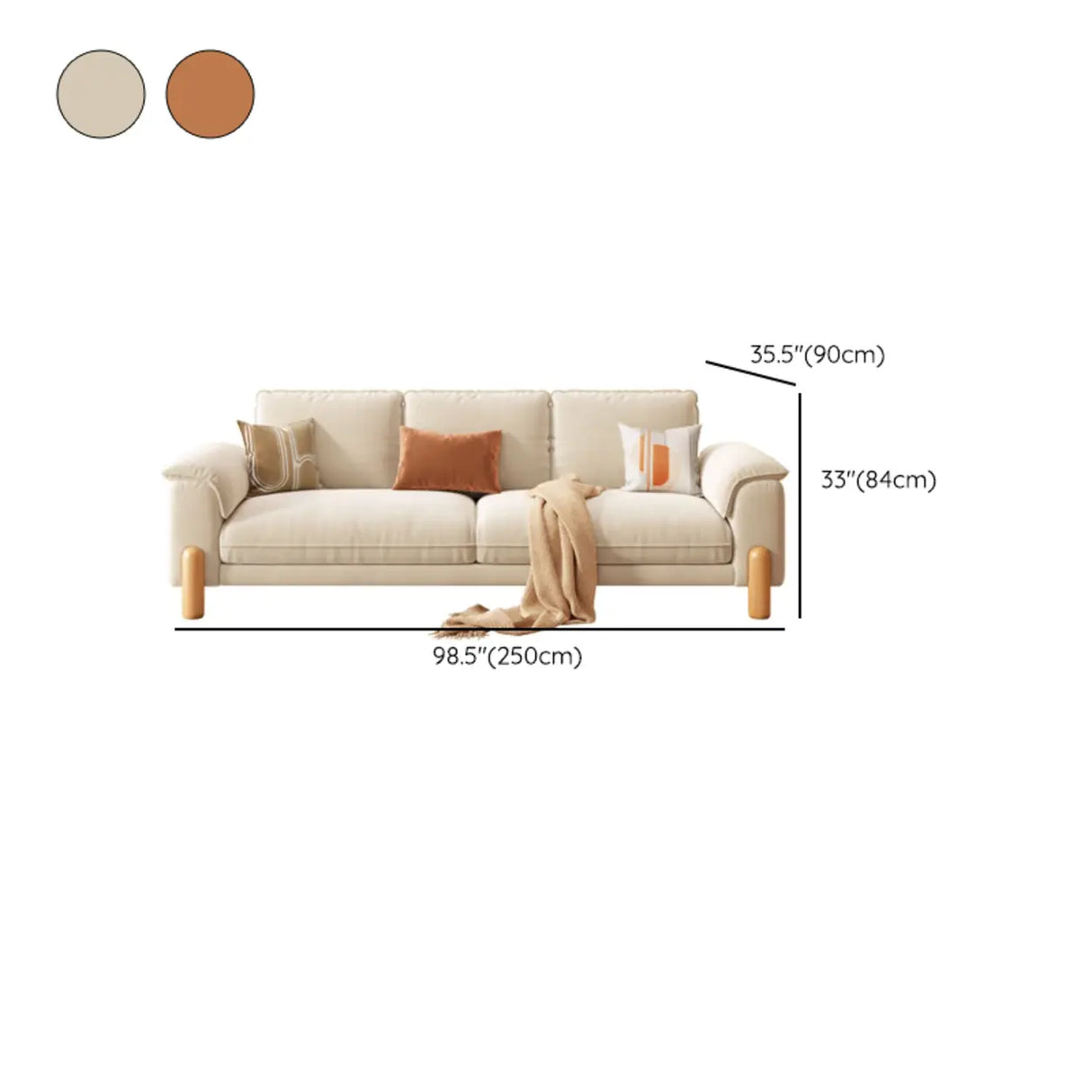 Caramel Tear Resistant Tech Flannel Sofa with Slipcover Image - 10