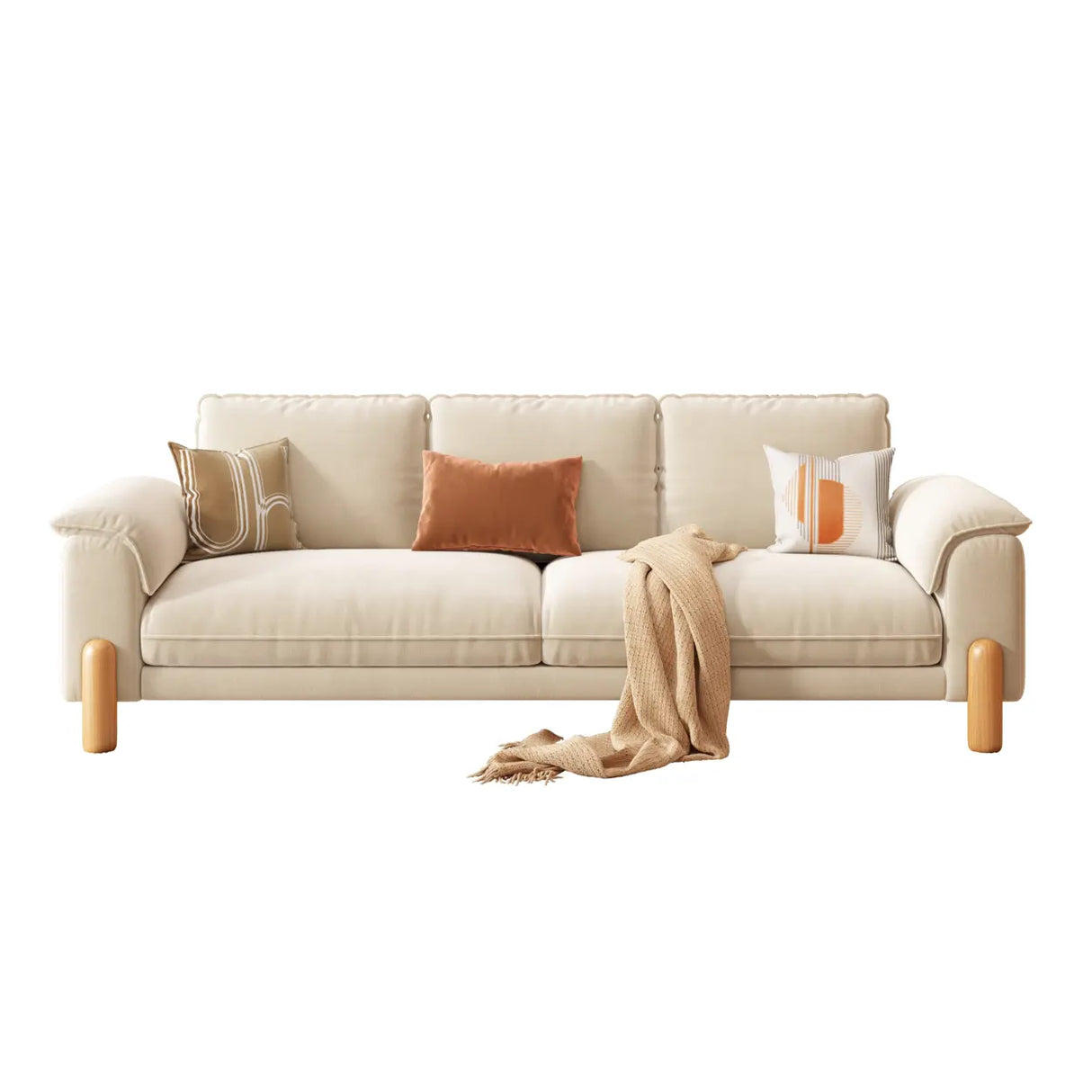 Caramel Tear Resistant Tech Flannel Sofa with Slipcover Image - 3