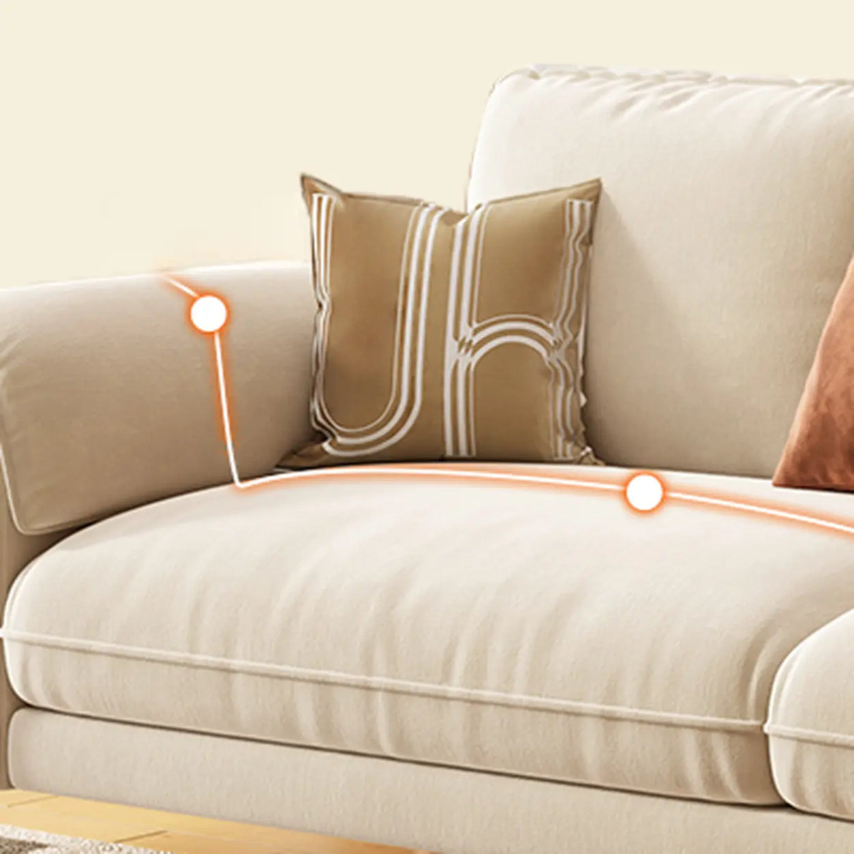 Caramel Tear Resistant Tech Flannel Sofa with Slipcover Image - 7
