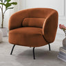 Caramel Velvet Curved Back Sloped Arms Accent Chair Image - 11