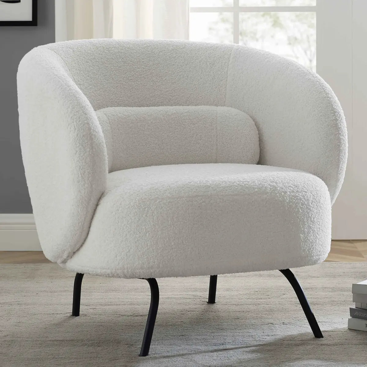 Caramel Velvet Curved Back Sloped Arms Accent Chair Image - 12