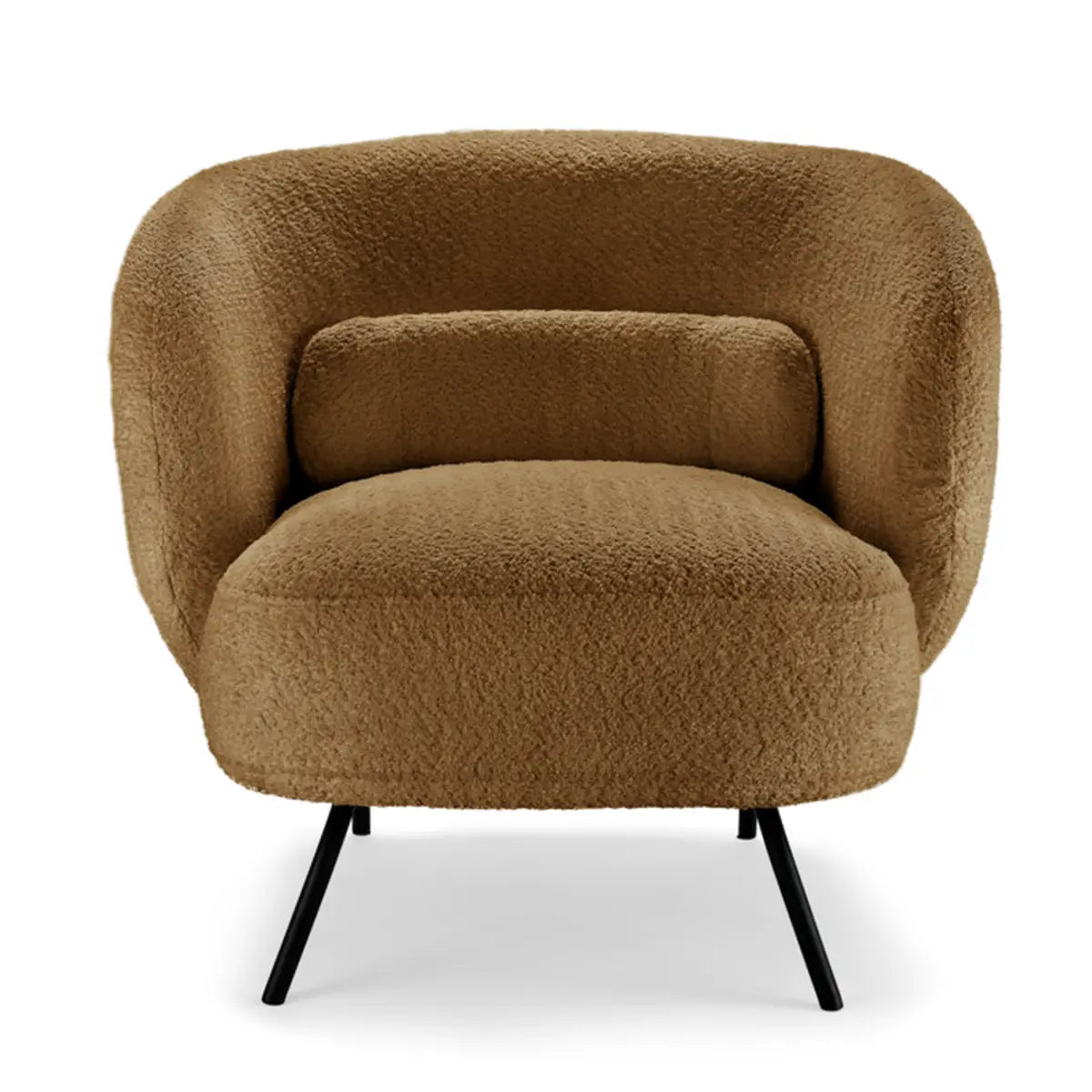 Caramel Velvet Curved Back Sloped Arms Accent Chair Image - 13