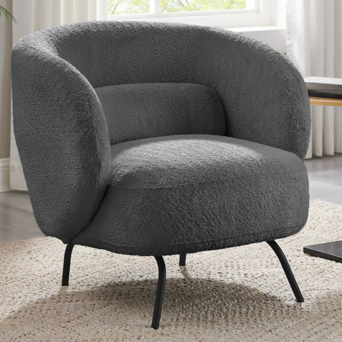Caramel Velvet Curved Back Sloped Arms Accent Chair Image - 14