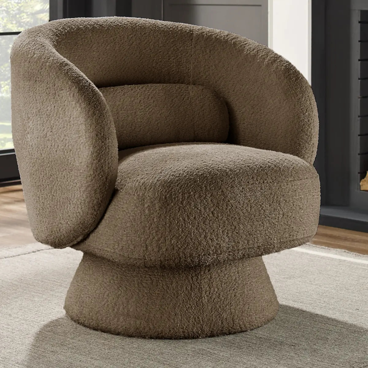 Caramel Velvet Curved Back Sloped Arms Accent Chair Image - 18