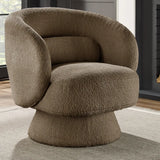 Caramel Velvet Curved Back Sloped Arms Accent Chair Image - 18