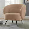 Caramel Velvet Curved Back Sloped Arms Accent Chair Image - 2