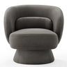 Caramel Velvet Curved Back Sloped Arms Accent Chair Image - 26