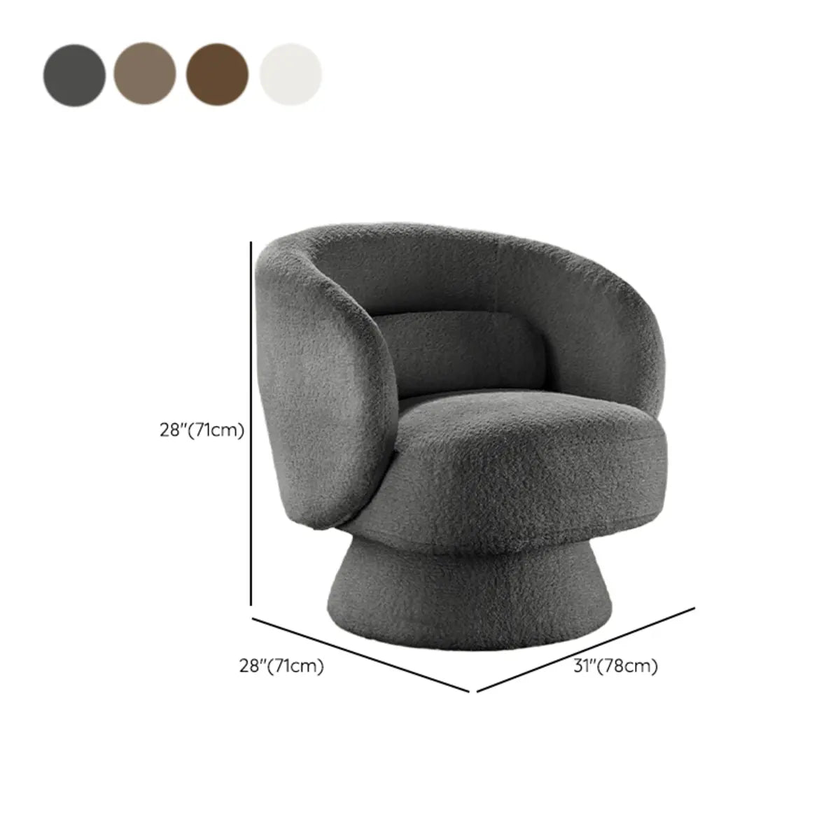 Caramel Velvet Curved Back Sloped Arms Accent Chair Image - 29