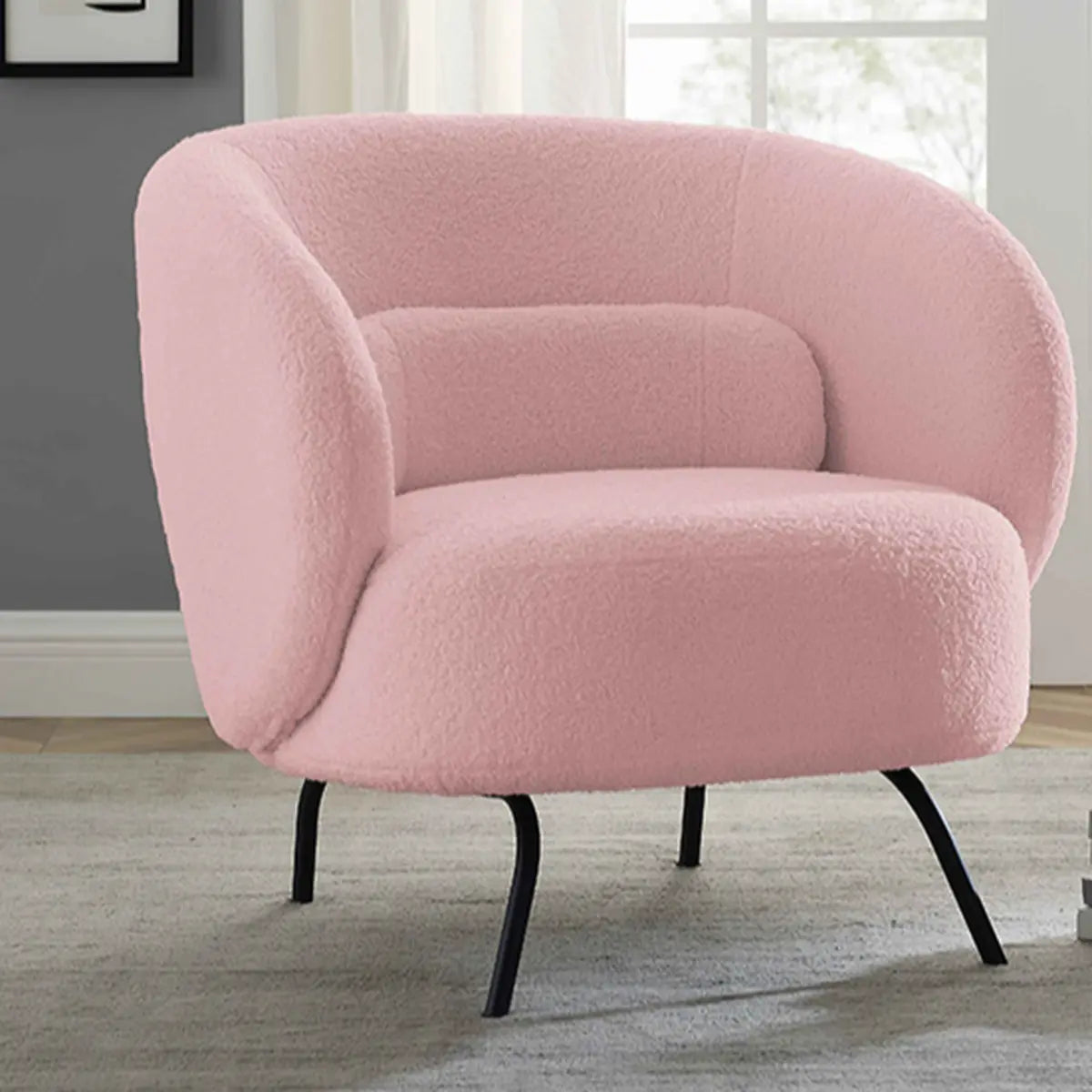 Caramel Velvet Curved Back Sloped Arms Accent Chair Image - 3