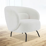 Caramel Velvet Curved Back Sloped Arms Accent Chair Image - 4