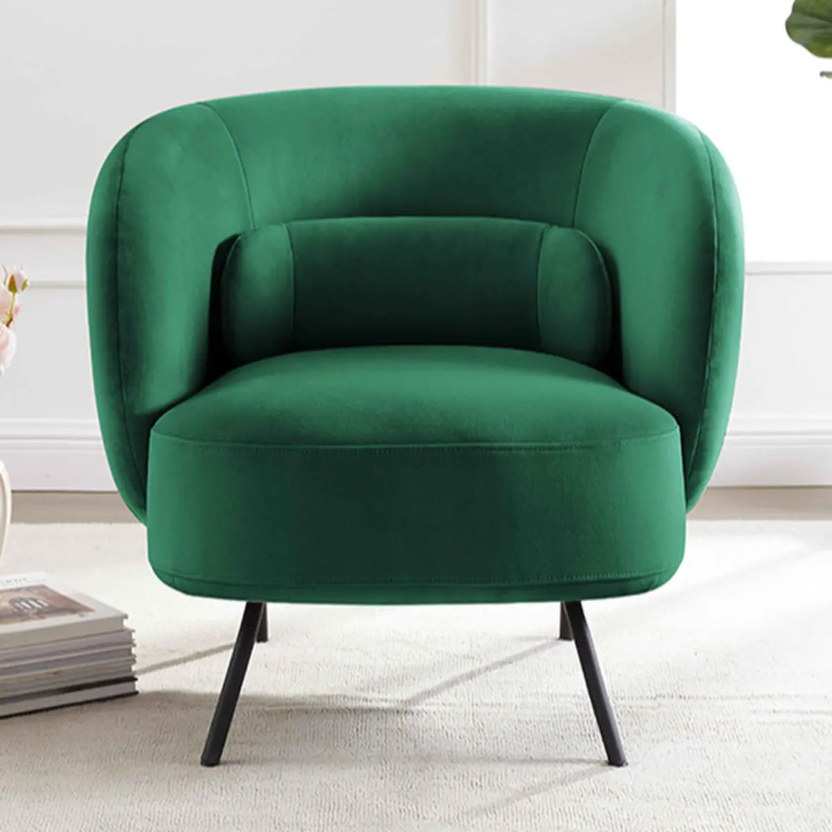 Caramel Velvet Curved Back Sloped Arms Accent Chair Image - 5