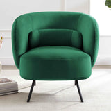 Caramel Velvet Curved Back Sloped Arms Accent Chair Image - 5