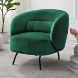 Caramel Velvet Curved Back Sloped Arms Accent Chair Image - 7