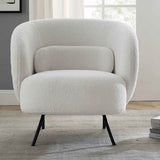 Caramel Velvet Curved Back Sloped Arms Accent Chair Image - 8