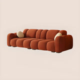 Caramel Water Resistant Flannel Biscuit Back Sofa Image - 10