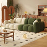 Caramel Water Resistant Flannel Biscuit Back Sofa Image - 11