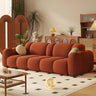 Caramel Water Resistant Flannel Biscuit Back Sofa Image - 2