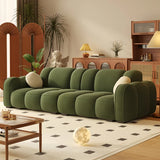 Caramel Water Resistant Flannel Biscuit Back Sofa Image - 3
