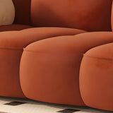 Caramel Water Resistant Flannel Biscuit Back Sofa Image - 6