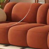 Caramel Water Resistant Flannel Biscuit Back Sofa Image - 8