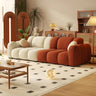 Caramel Water Resistant Flannel Biscuit Back Sofa Image - 9