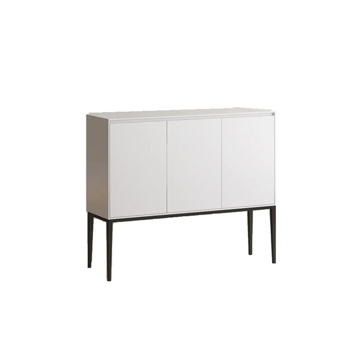 Carbon Steel Rectangular Wood Black Storage Console Table Image - 11