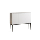 Carbon Steel Rectangular Wood Black Storage Console Table Image - 11