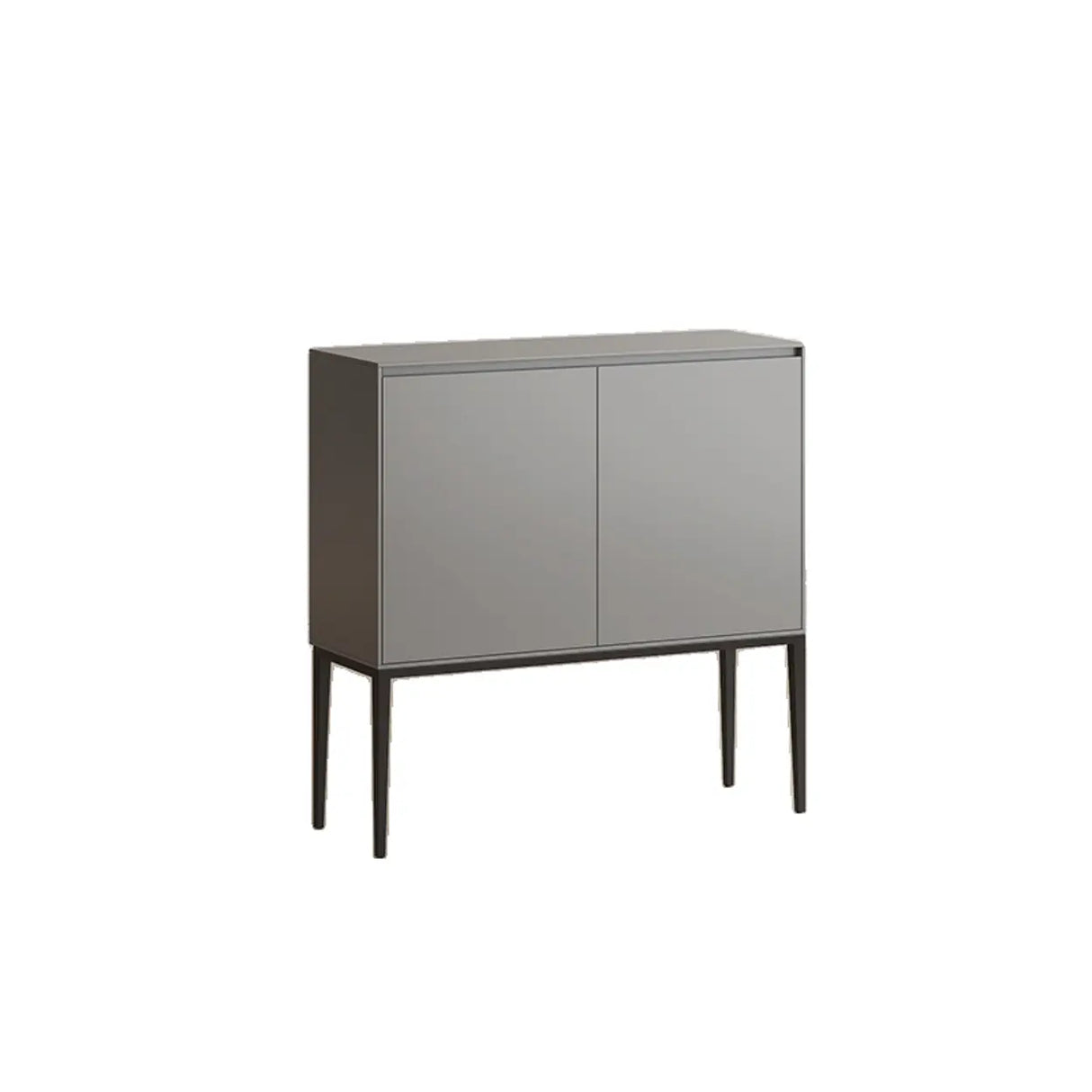 Carbon Steel Rectangular Wood Black Storage Console Table Image - 14