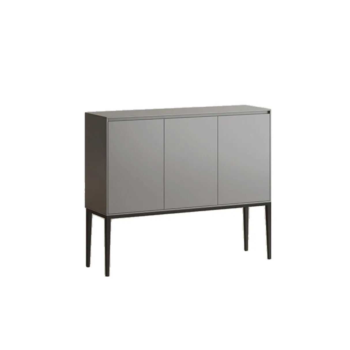 Carbon Steel Rectangular Wood Black Storage Console Table Image - 15