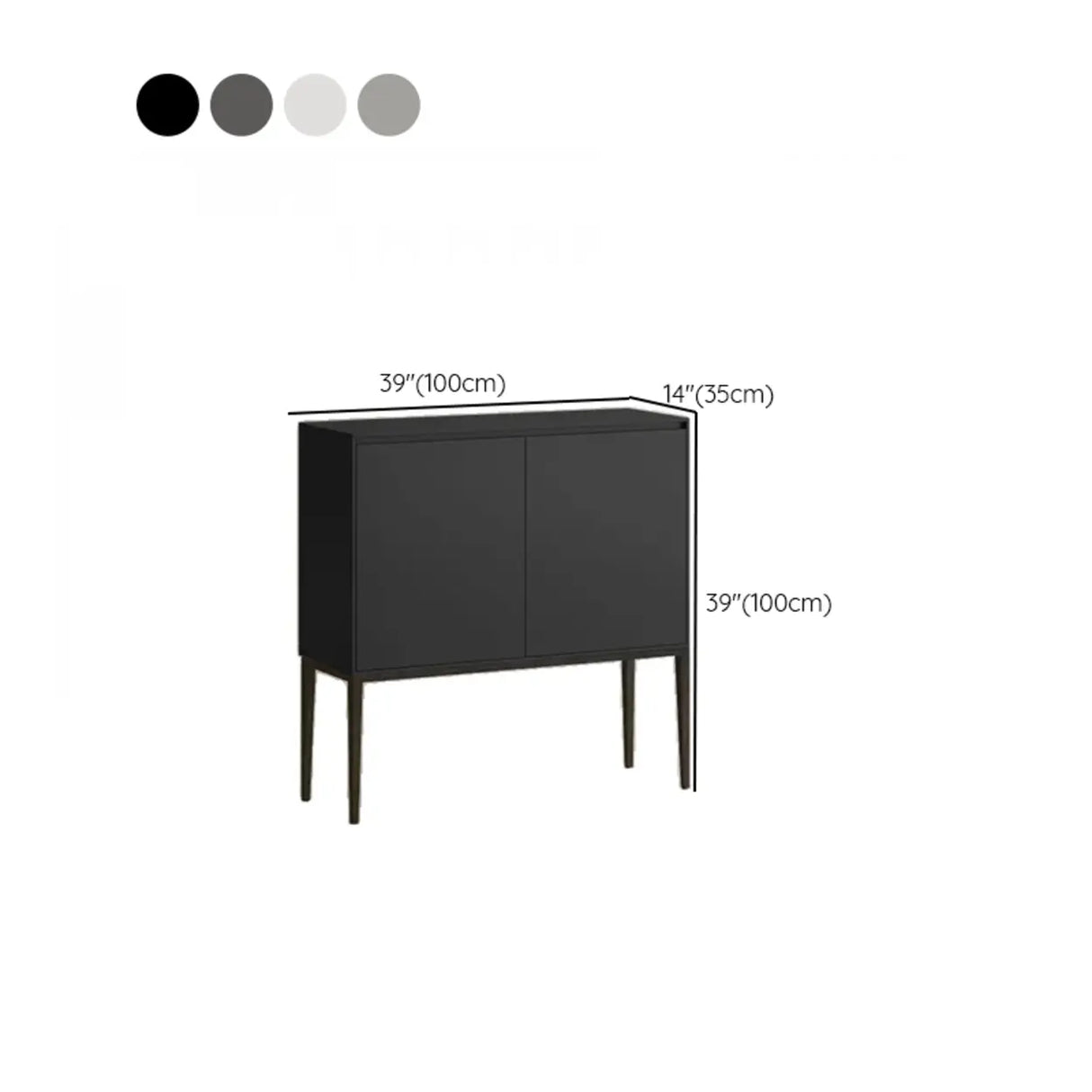 Carbon Steel Rectangular Wood Black Storage Console Table 
