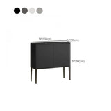 Carbon Steel Rectangular Wood Black Storage Console Table #size