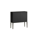Carbon Steel Rectangular Wood Black Storage Console Table Image - 2