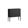 Carbon Steel Rectangular Wood Black Storage Console Table Image - 2