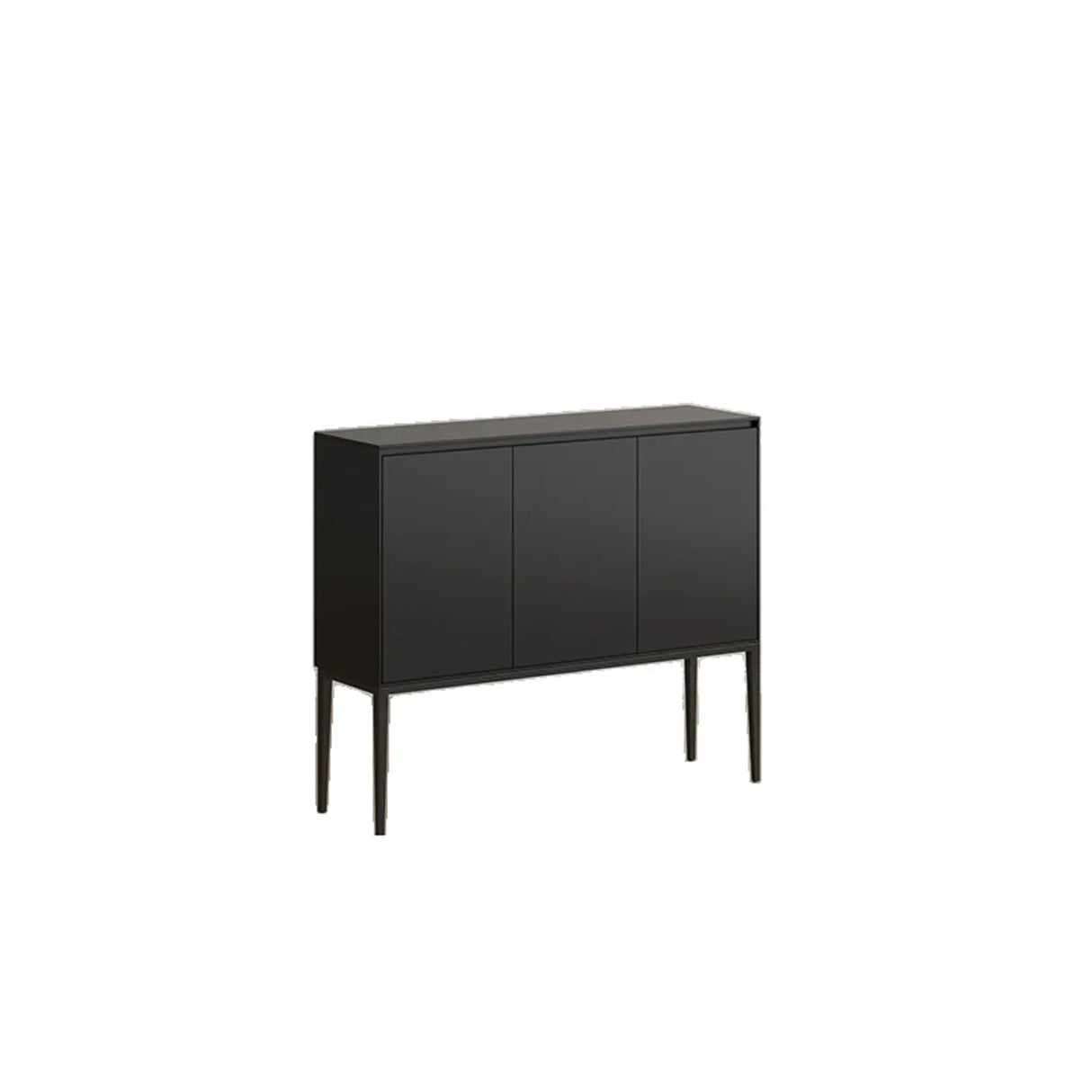 Carbon Steel Rectangular Wood Black Storage Console Table Image - 3