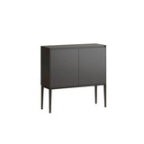 Carbon Steel Rectangular Wood Black Storage Console Table Image - 5