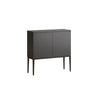 Carbon Steel Rectangular Wood Black Storage Console Table Image - 5