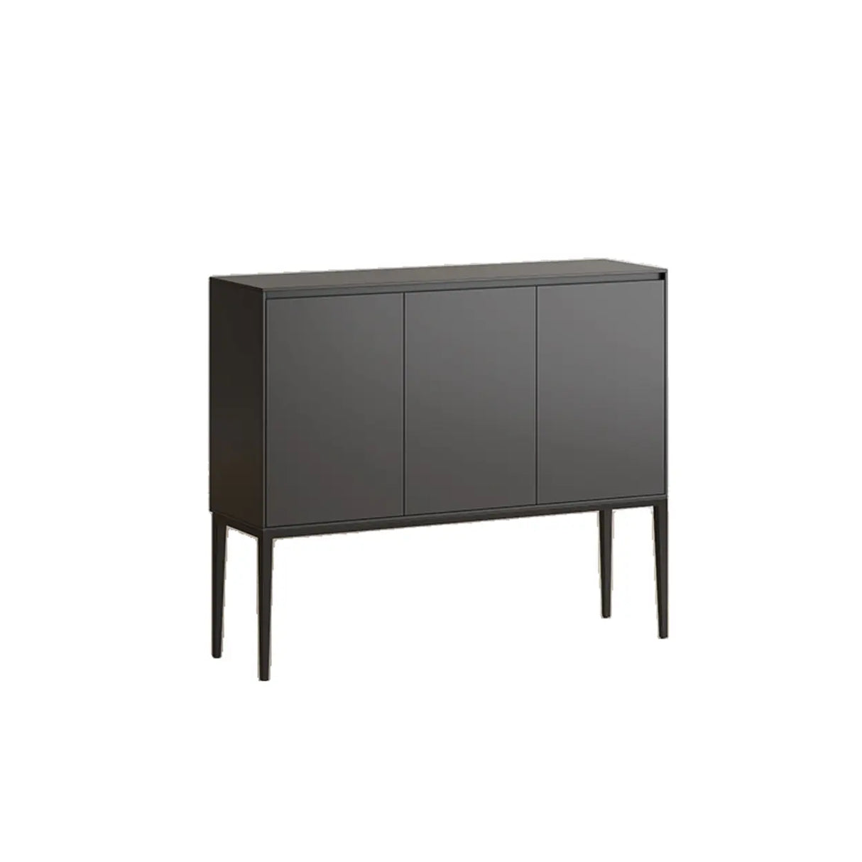 Carbon Steel Rectangular Wood Black Storage Console Table Image - 7