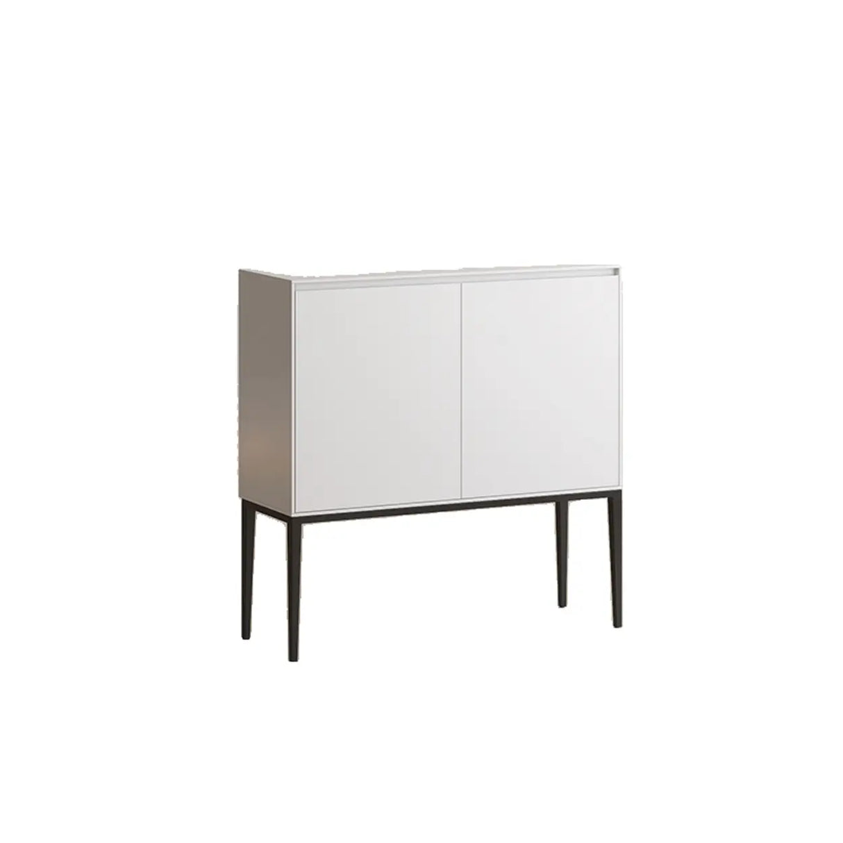 Carbon Steel Rectangular Wood Black Storage Console Table Image - 9