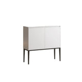 Carbon Steel Rectangular Wood Black Storage Console Table Image - 9