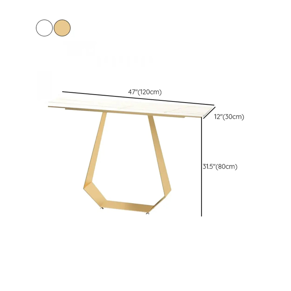 Carbon Steel U-Shaped Base Black Stone Top Console Table Image - 10