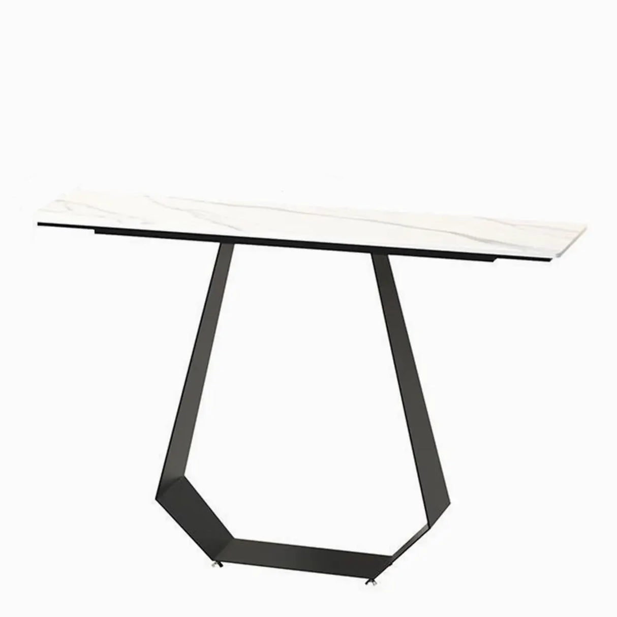 Carbon Steel U-Shaped Base Black Stone Top Console Table Image - 2