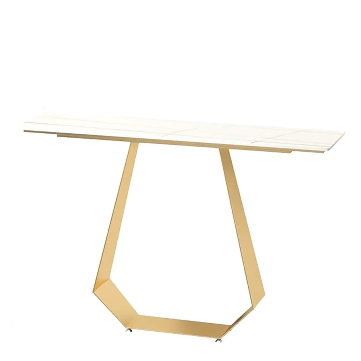 Carbon Steel U-Shaped Base Black Stone Top Console Table Image - 3