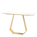 Carbon Steel U-Shaped Base Black Stone Top Console Table Image - 3