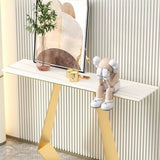 Carbon Steel U-Shaped Base Black Stone Top Console Table Image - 4