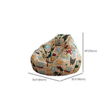 Cartoon Abstract Pattern Beige Flannel Portable Bean Bag Image - 7