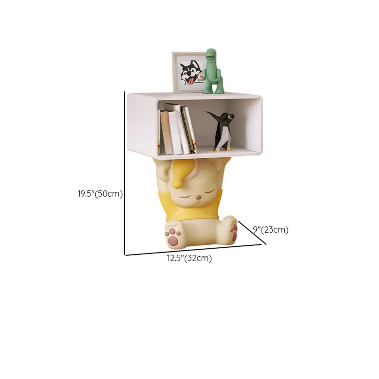 Cartoon-Shaped Resin Open Storage Table Kids Nightstand Image - 8